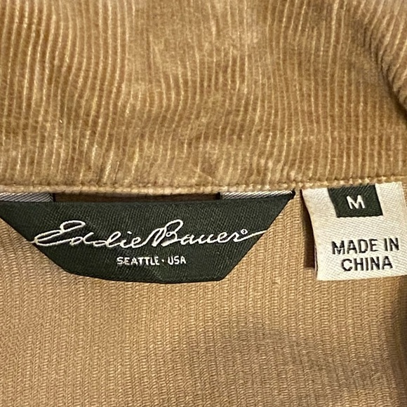 Eddie Bauer Tan Button Up Corduroy Jacket #23012736 Size Medium - Picture 7 of 10